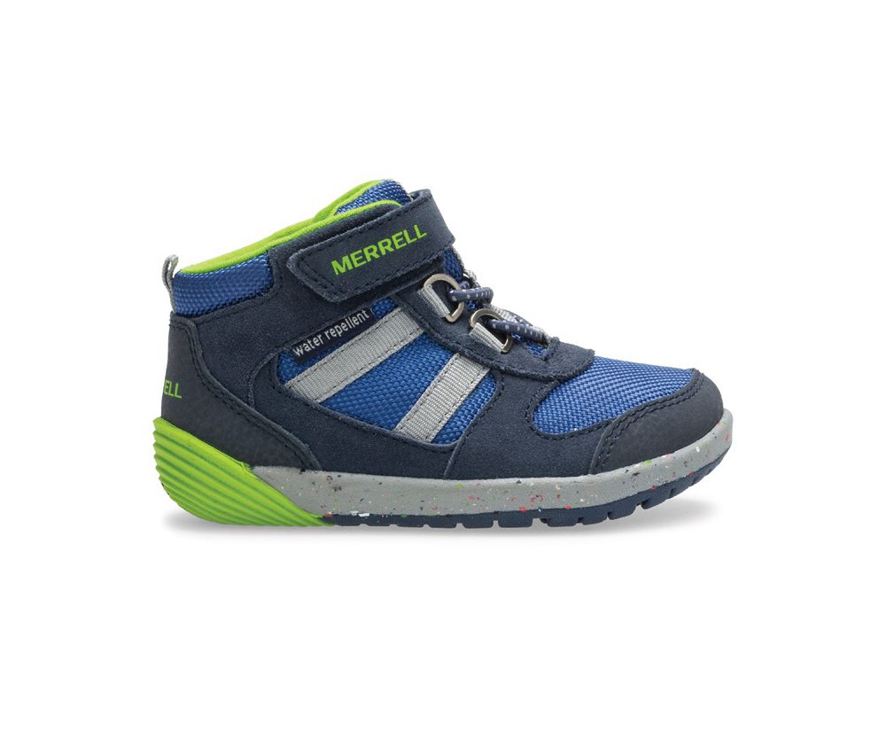 Botas Criança - Merrell Bare Access Steps® Ridge Jr Hiker - Azul Marinho/Verdes - SMW837416